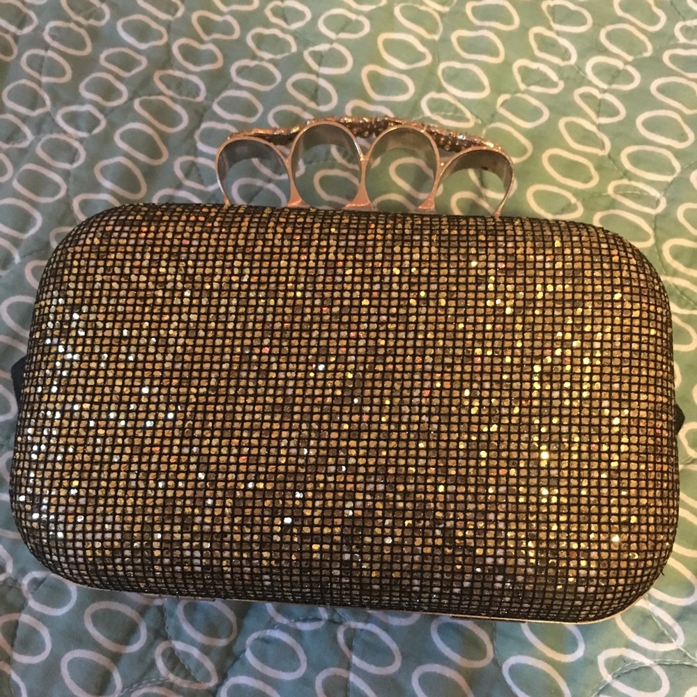 Fun gold party clutch
